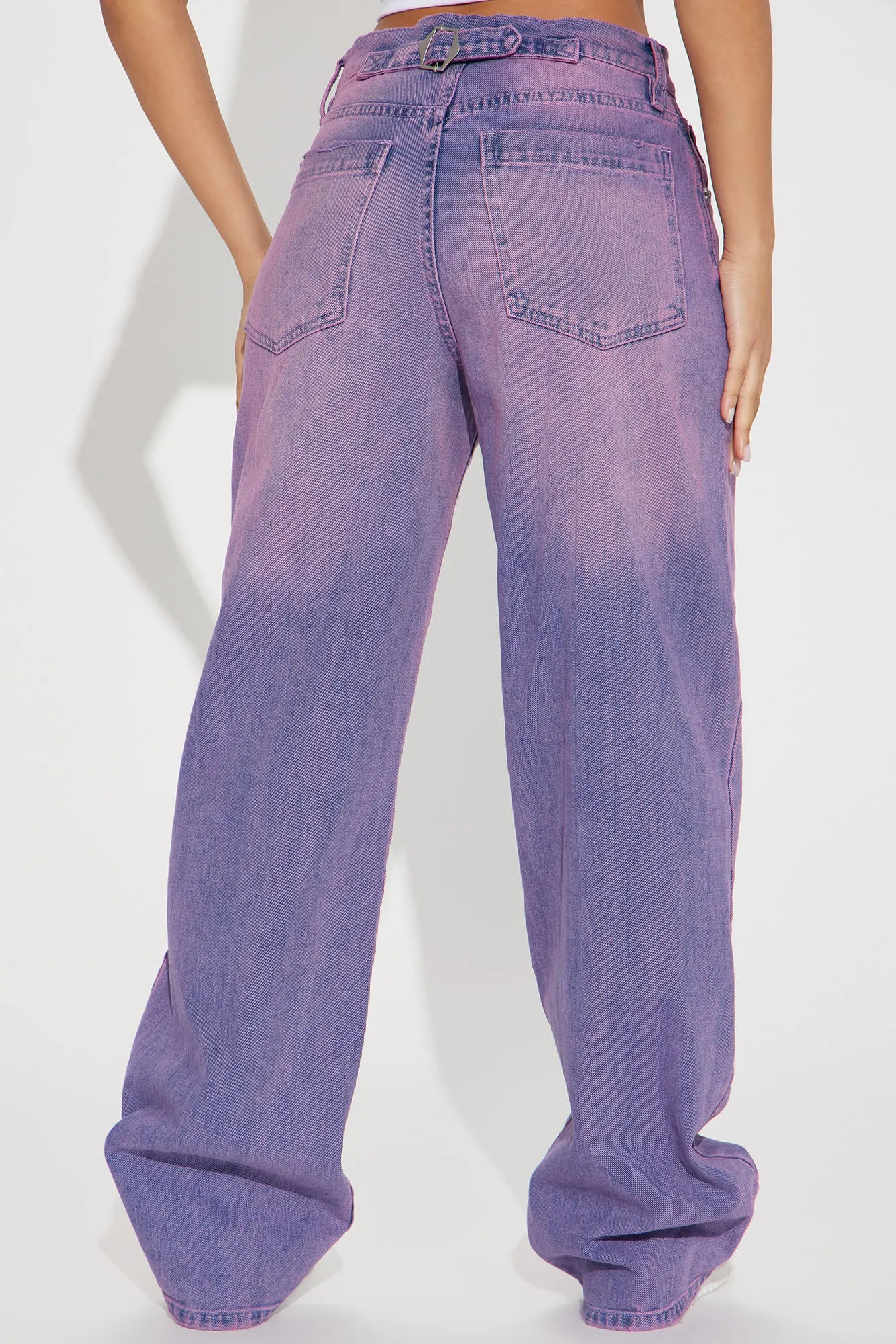 Alix Tinted Baggy Jeans - Purple