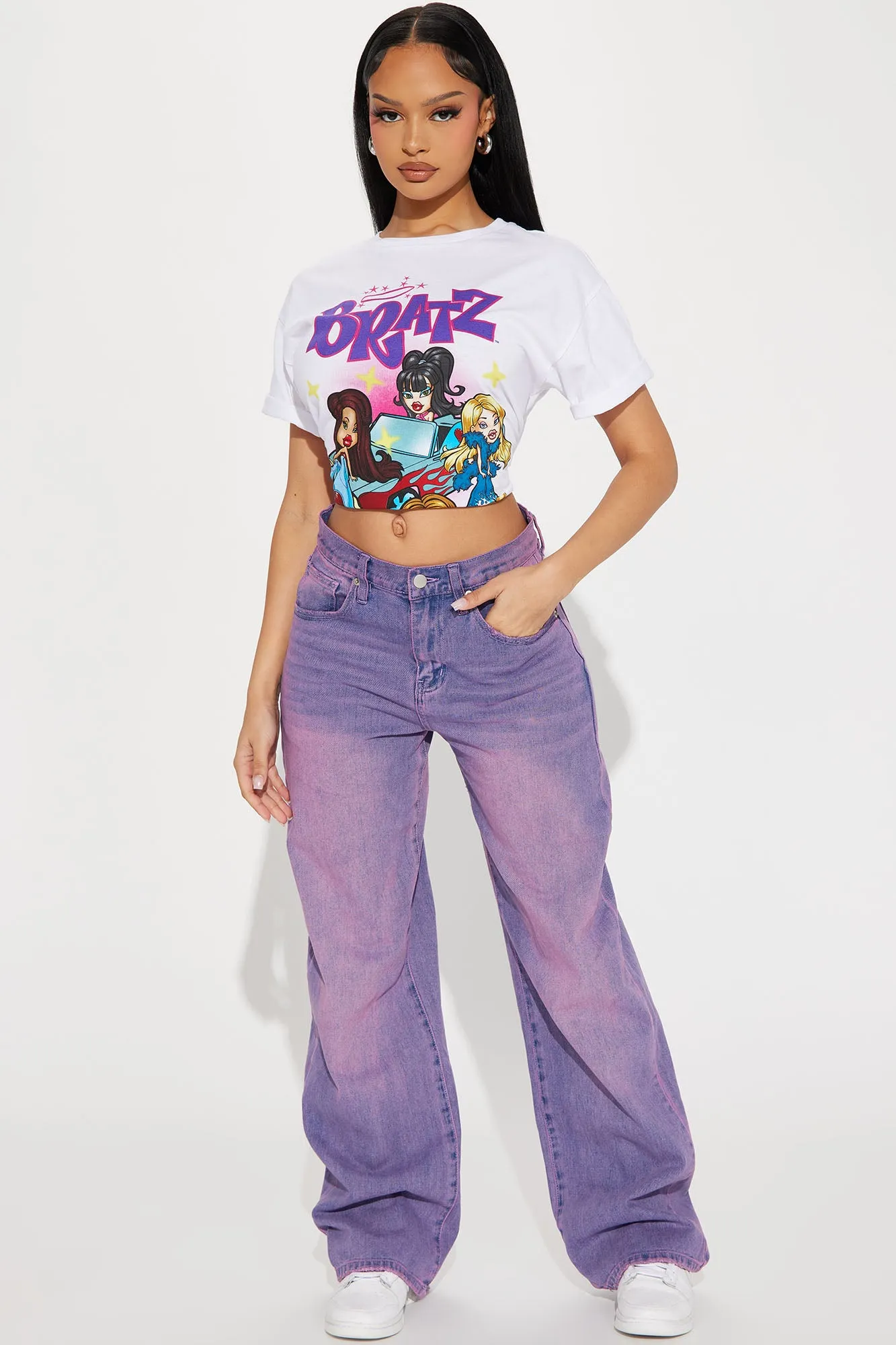 Alix Tinted Baggy Jeans - Purple