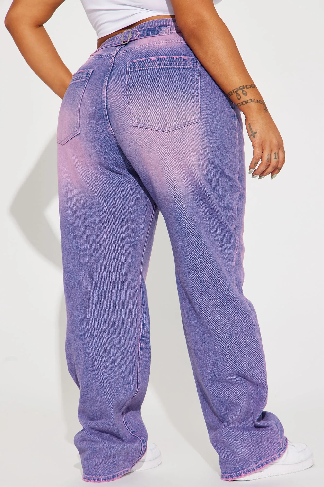 Alix Tinted Baggy Jeans - Purple