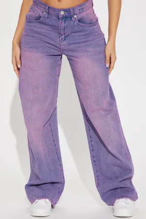Alix Tinted Baggy Jeans - Purple