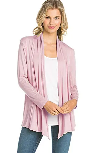 AZULES  Basic Long Sleeve Open Front Cardigan (S-XXXL) - Made in USA