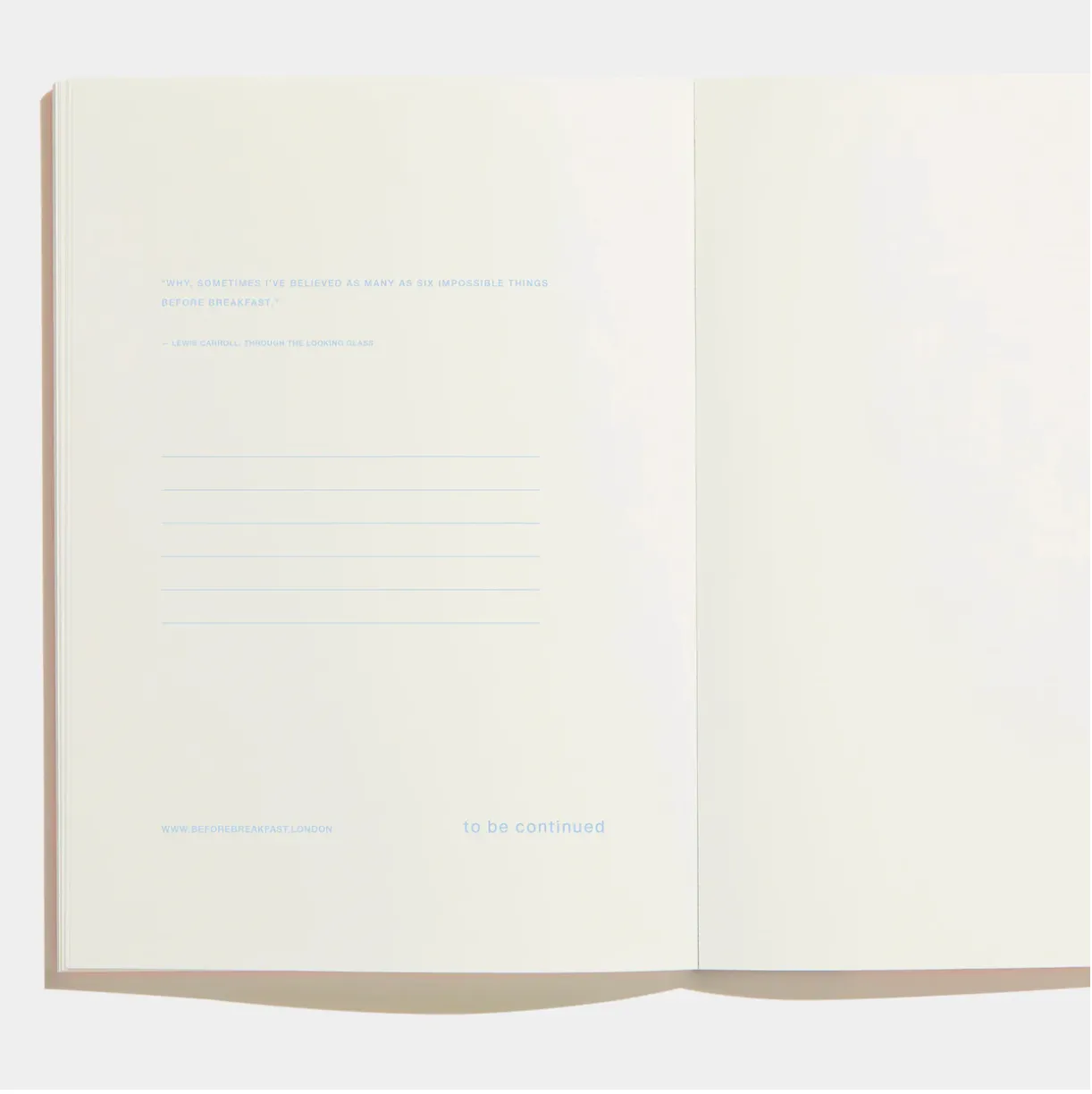 Before Breakfast – Every Day Notes Stone Blue Lines – Cuaderno Rayado A5 (19,6 x 14,1 cm)