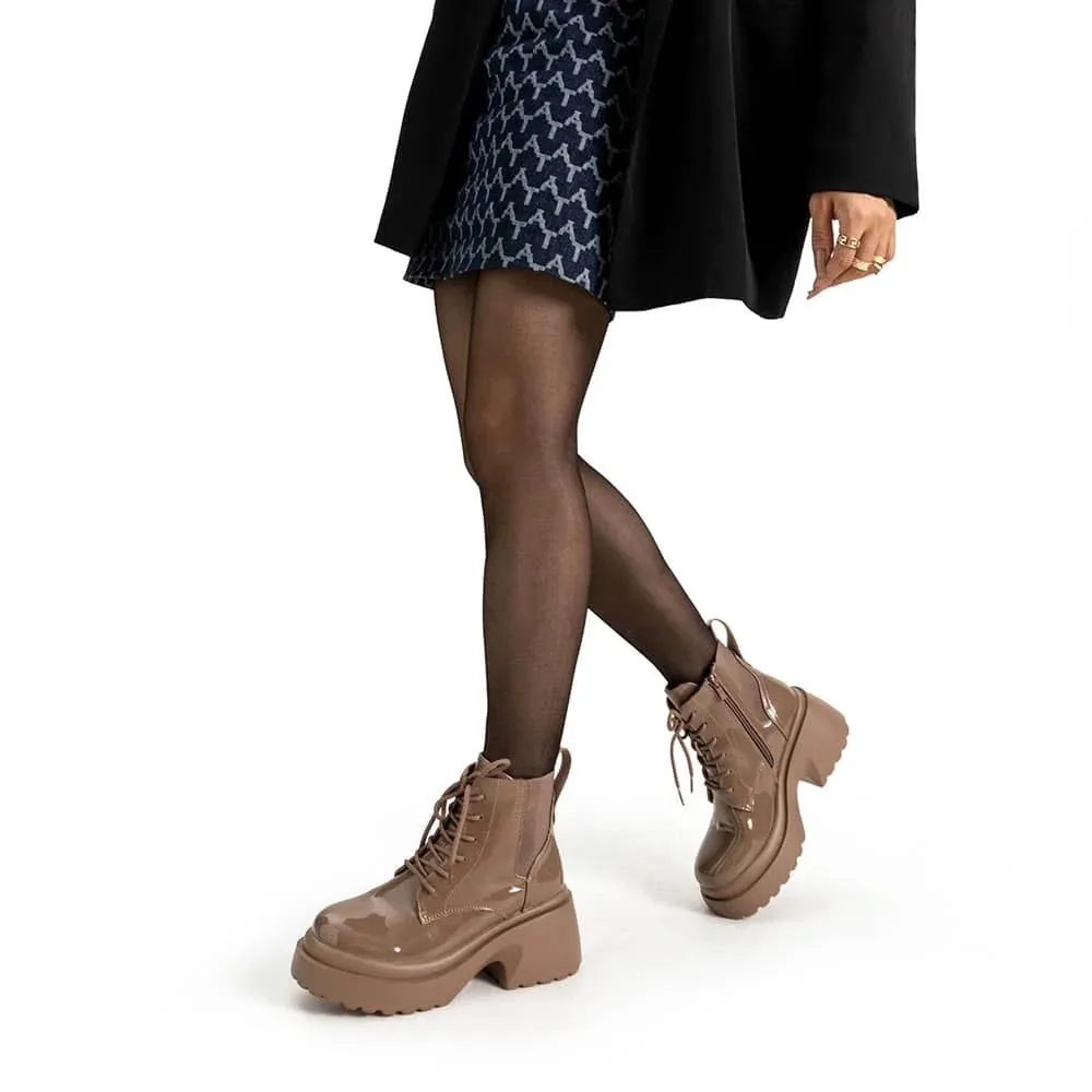 BOTINES PLATAFORMA MUJER CAQUI WEIDE DH67