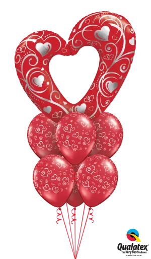 Bouquet de Corazon Gigante y corazones