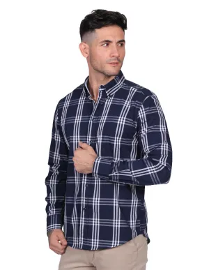Camisas Para Hombre Manga Larga Cuadros Regular Fit 3 B21206