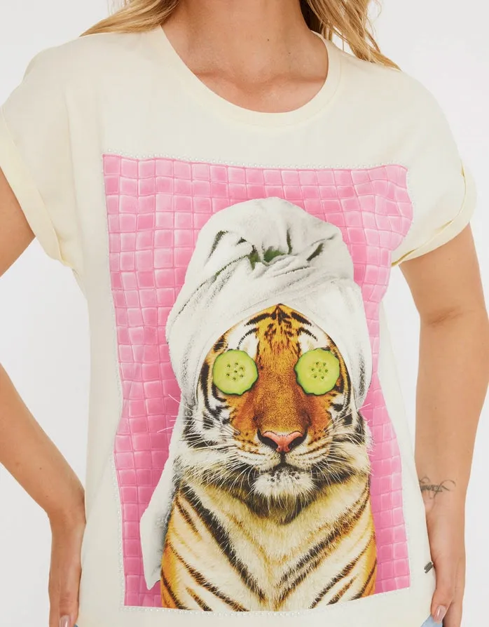 Camiseta Manga Corta Estampado - Tabia