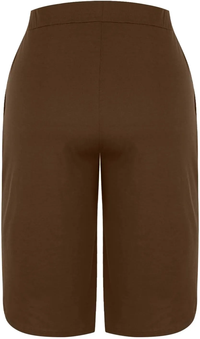 Capri Pants for Women Summer Casual Elastic Waist Drawstring Split Hem Stretchy Yoga Leggings Cparis with Pockets