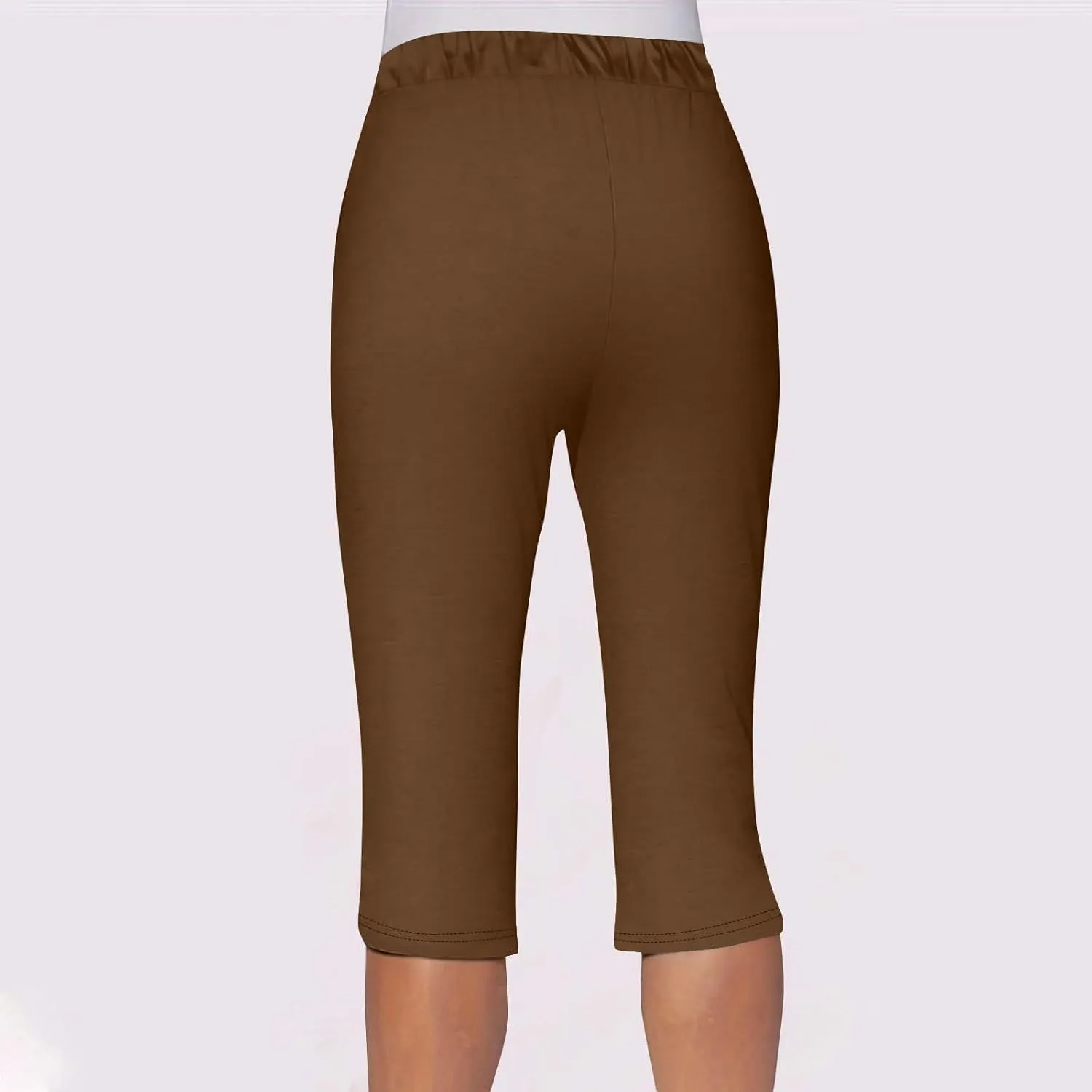 Capri Pants for Women Summer Casual Elastic Waist Drawstring Split Hem Stretchy Yoga Leggings Cparis with Pockets