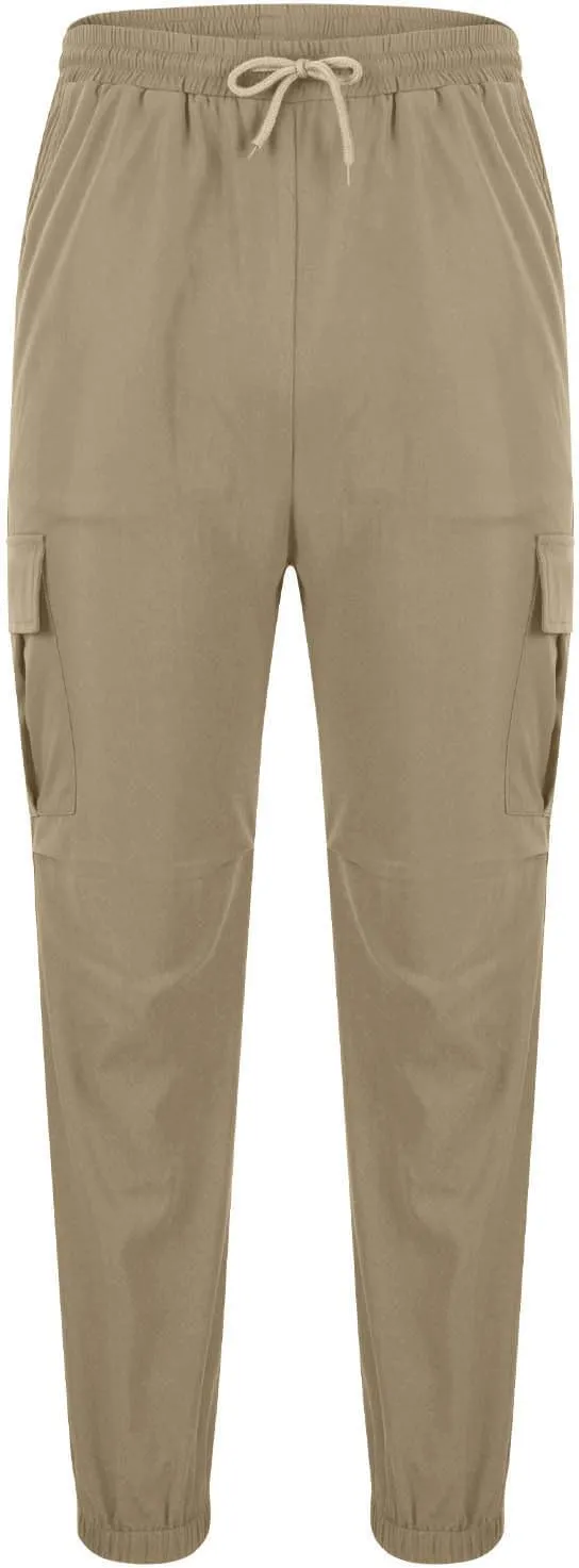 Casual Jogger Pants for Men Breathable Relaxed Fit Chino Outdoor Cargo Pants Athletic Loose Fit Twill Jogging Sweatpants