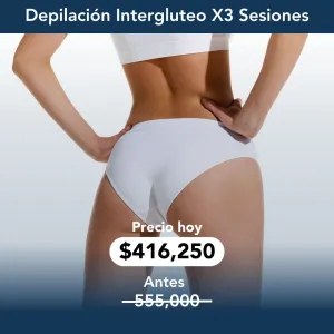 Depilación Láser Interglúteo x3 Sesiones 25% OFF