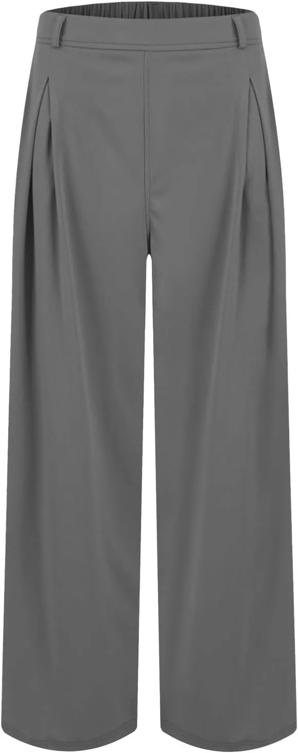 High Waisted Work Dress Pants Business Casual Outfits for Women Tees 2025 Office Flowy Trousers with Pockets