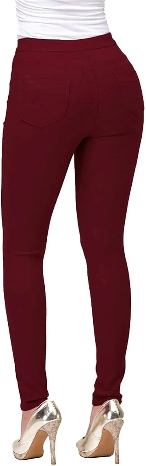 Jeggings for Women Tummy Control Stretchy Pull On Tall Long Work Jeans High Waisted Skinny Jean Leggings with Pockets