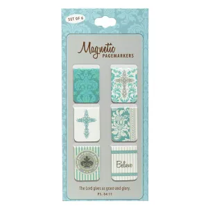 MAGNETIC PAGE MARKERS VERDE AGUA CON CREMA PEQ. SET DE 6M