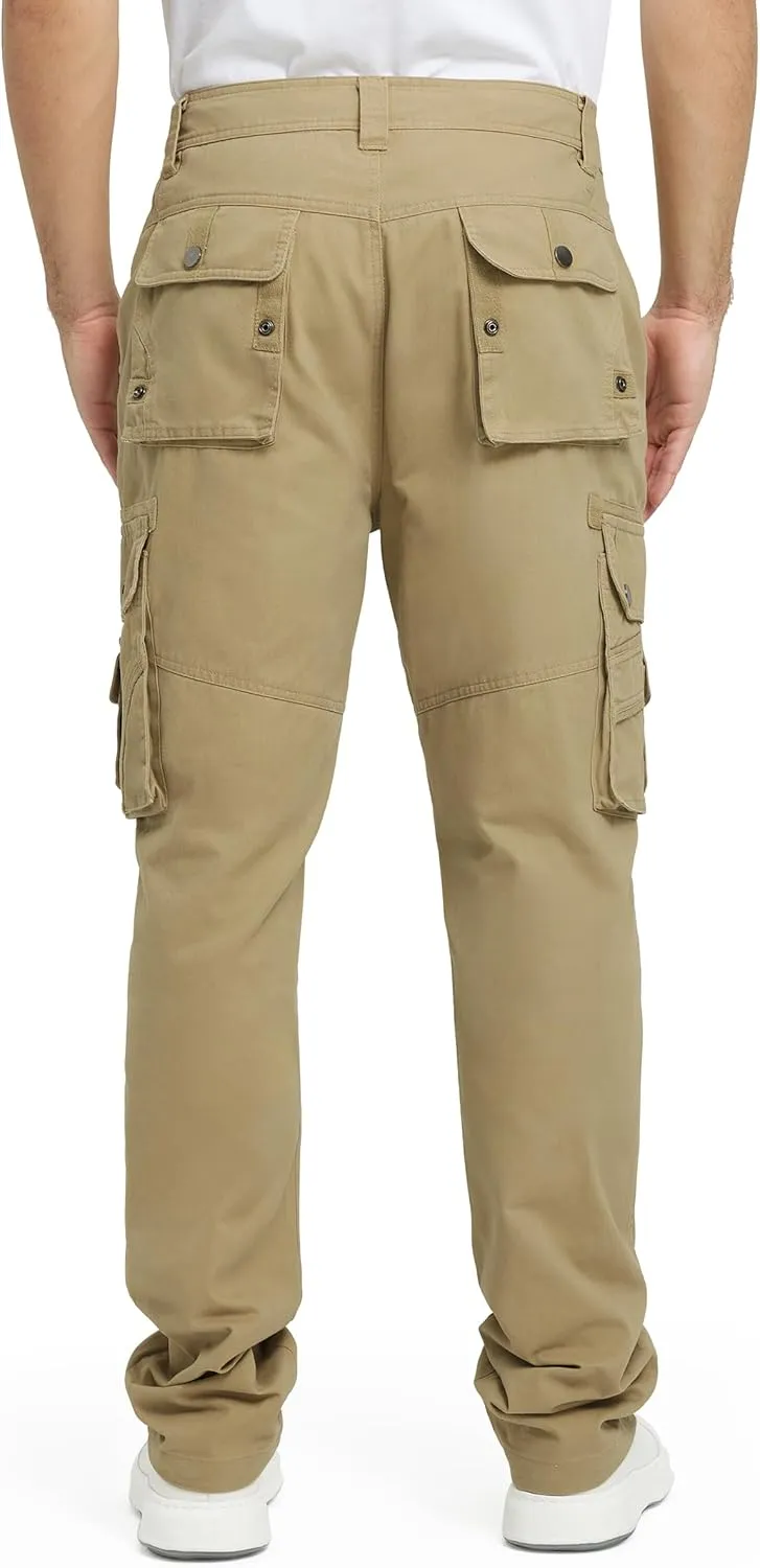 Men's Cargo Pants with 8 Pockets Ripstop Cotton Cargo Pants for Men Hiking Camping Fishing Running