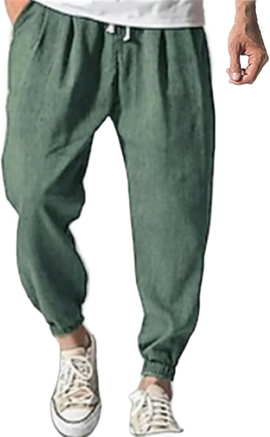 Mens Casual Pants 2025 Comfy Summer Cotton Straight-Leg Pant Basic Comfort Outdoor Big and Tall Solid Color Outfits