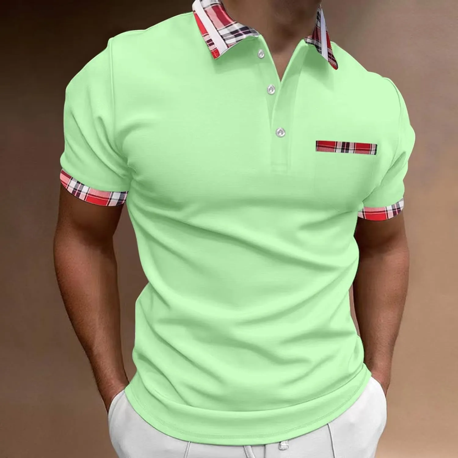 Men's Shirts Turn Down Collar American Flag Print Patriotic Shirts Slim Fit Short Sleeve Golfs Casual Tops for Men