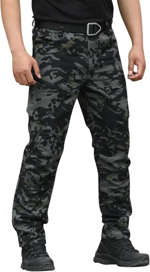 Mens Tactical Pants Work Hunting Moisture Wicking Pants Hiking Cargo Relaxed Fit Pant with Pockets