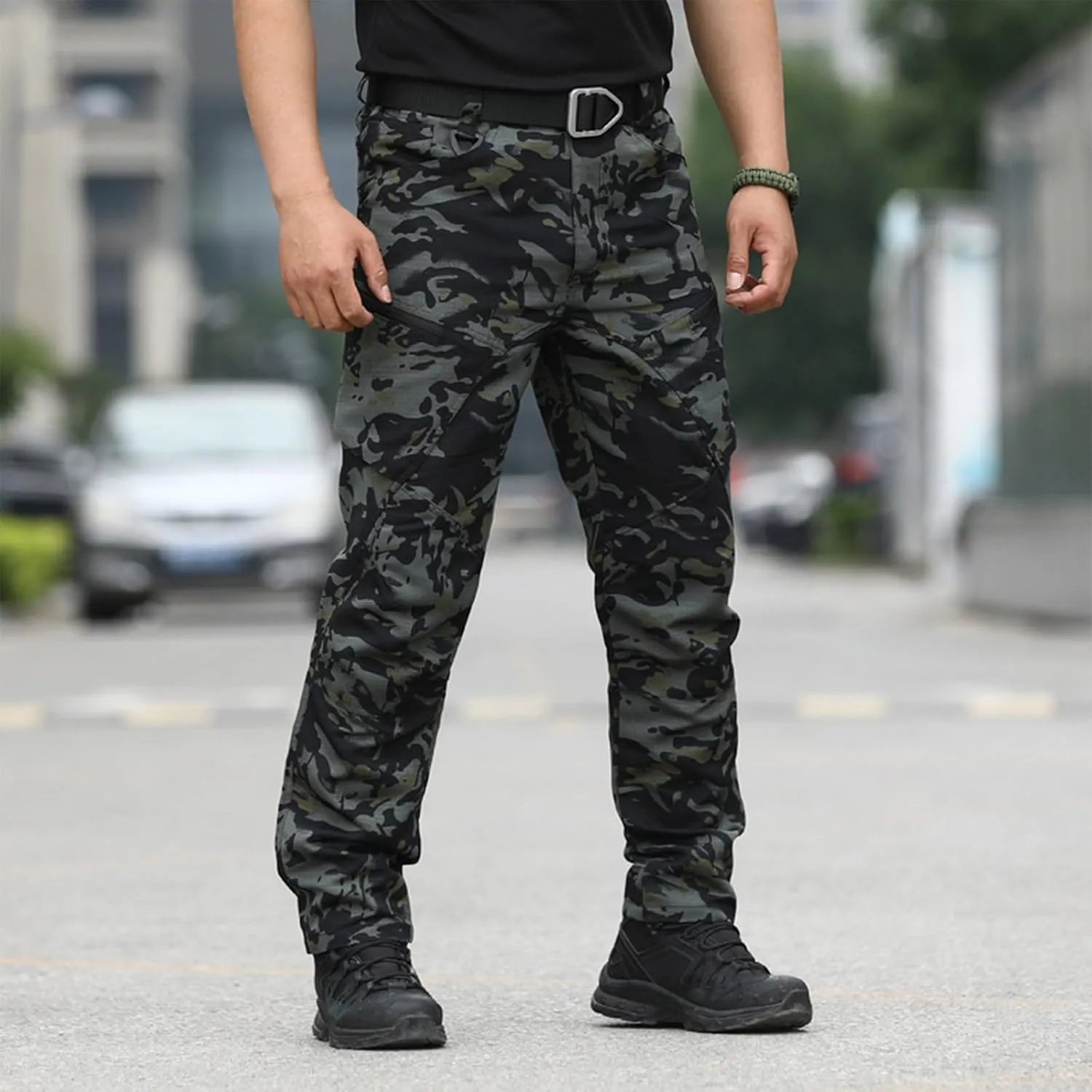 Mens Tactical Pants Work Hunting Moisture Wicking Pants Hiking Cargo Relaxed Fit Pant with Pockets