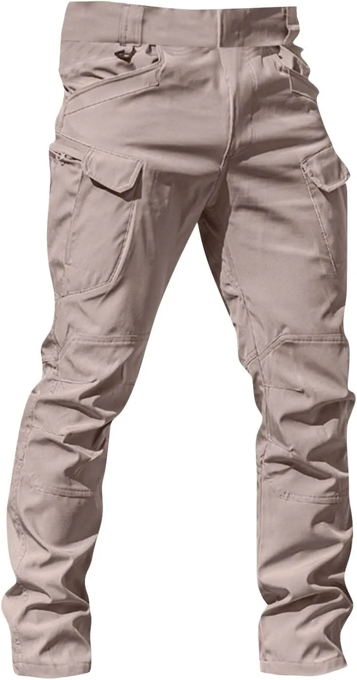 OIOLOYJM Military Cargo Pants for Men Hiking Relaxed Fit Work Waterproof Stretch Tactical Lightweight Outdoor Travel Pant