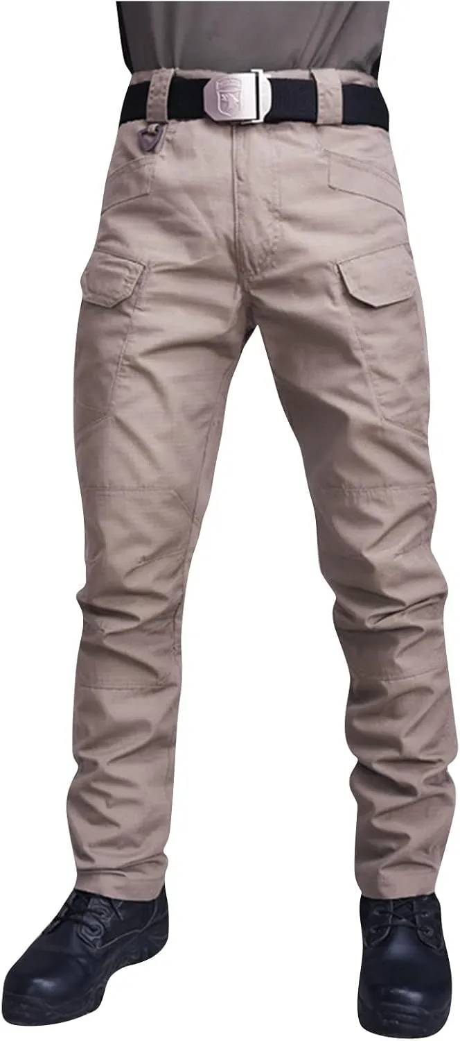 OIOLOYJM Military Cargo Pants for Men Hiking Relaxed Fit Work Waterproof Stretch Tactical Lightweight Outdoor Travel Pant
