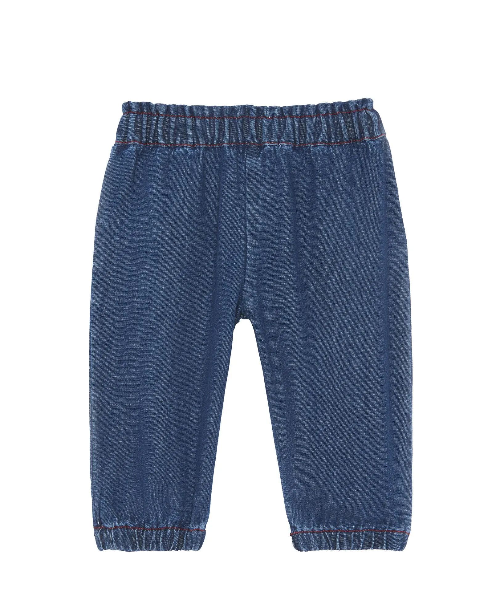 Pantalon Biscotte Bleu Bébé En Denim Brut