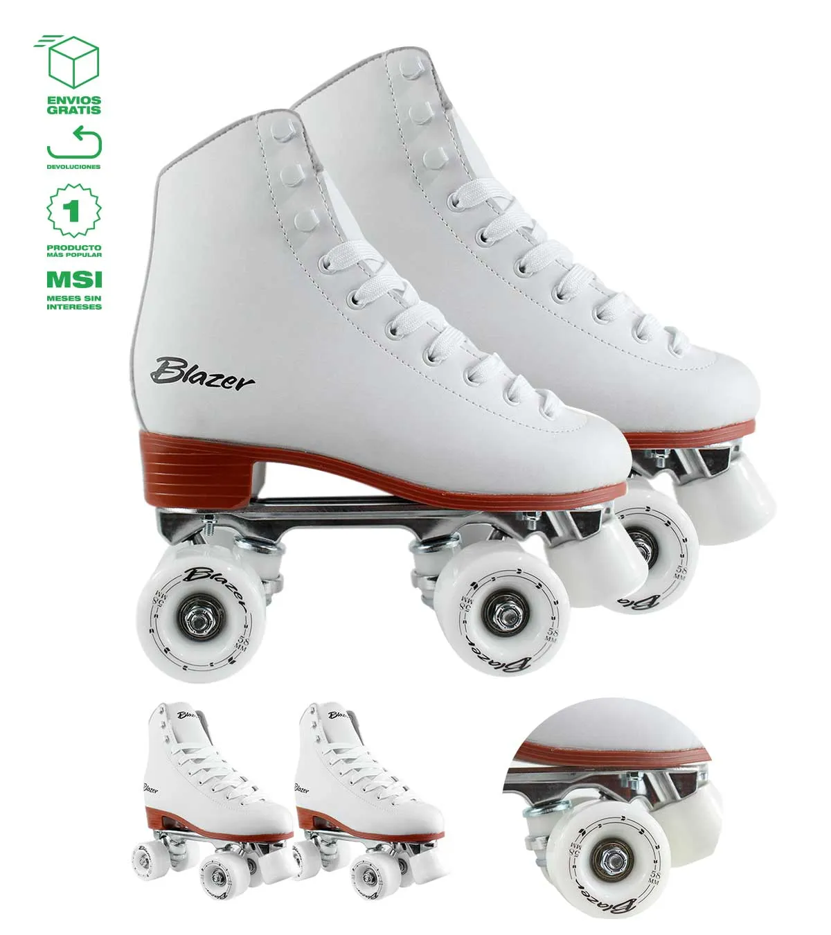 PATINES QUADS BLANCOS CLÁSICOS BLAZER