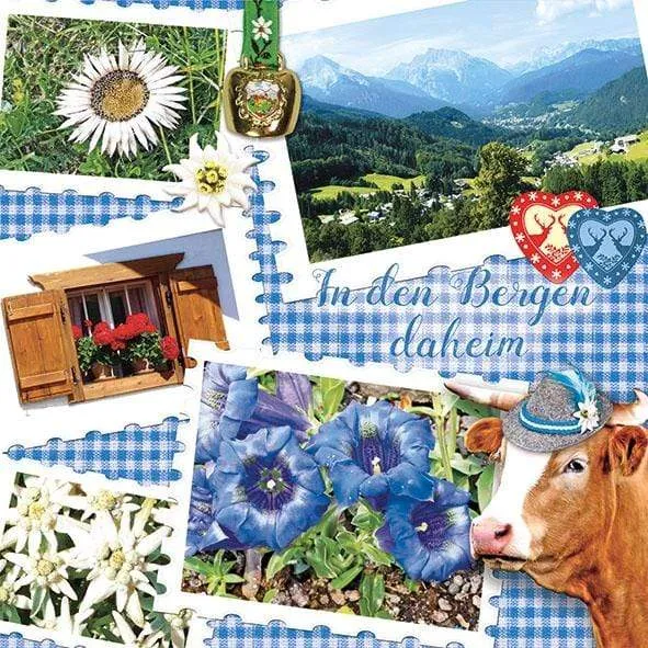 Servilleta decoupage viajes En las montañas azules