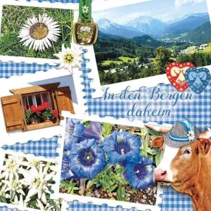 Servilleta decoupage viajes En las montañas azules
