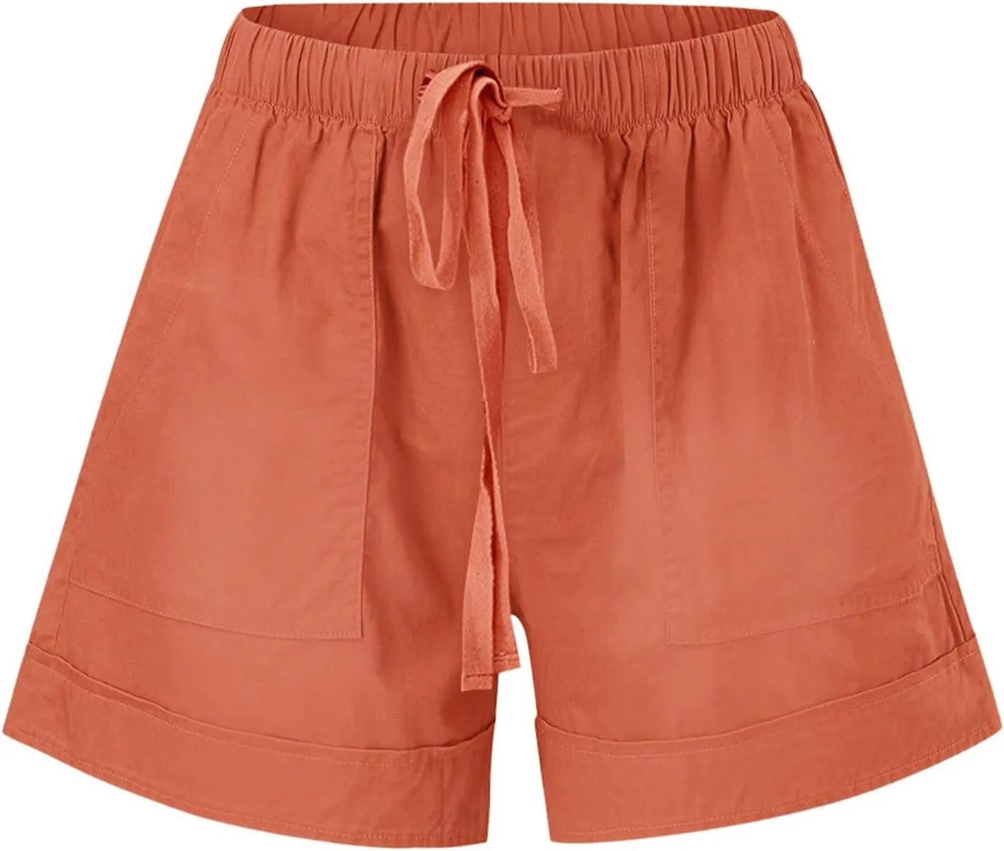 SHAOBGE Plus Size Linen Pants for Women Splice Comfy Waist Pants Shorts Loose Elastic Pocketed Trendy Pants for