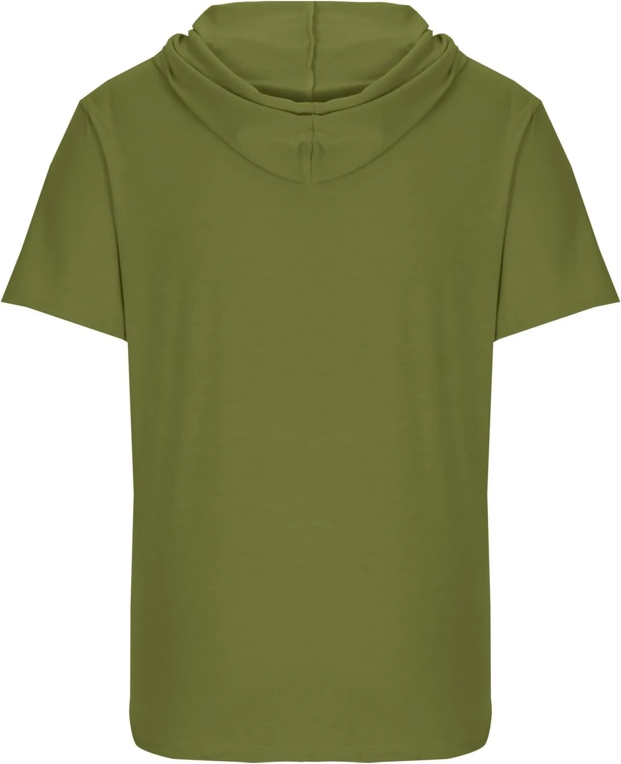 Short Sleeve Hoodies for Men Summer Athletic Loose Fit Stretch Drawstring T Shirt Lightweight Solid Color Pullover