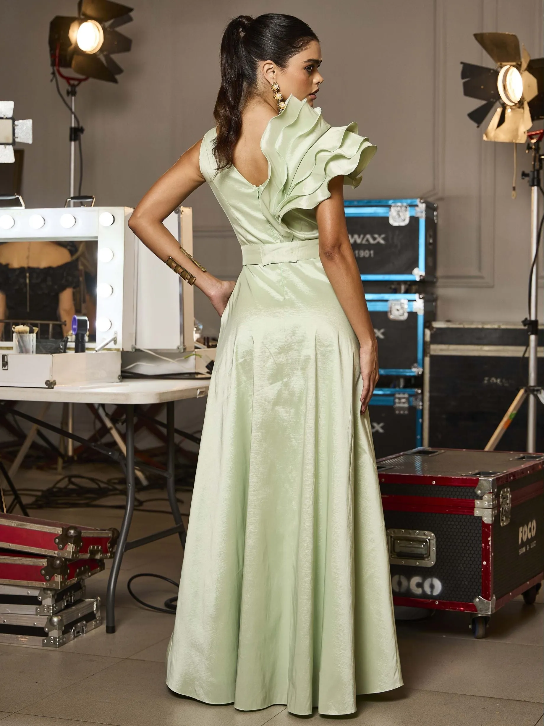 Vestido Luzia Fazzolli Ariana Tafeta Longo