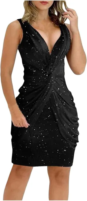 Vestidos para Mujer Fiesta Moda Cuello Redondo Vestido de Malla Vestido de Encaje de Manga Larga