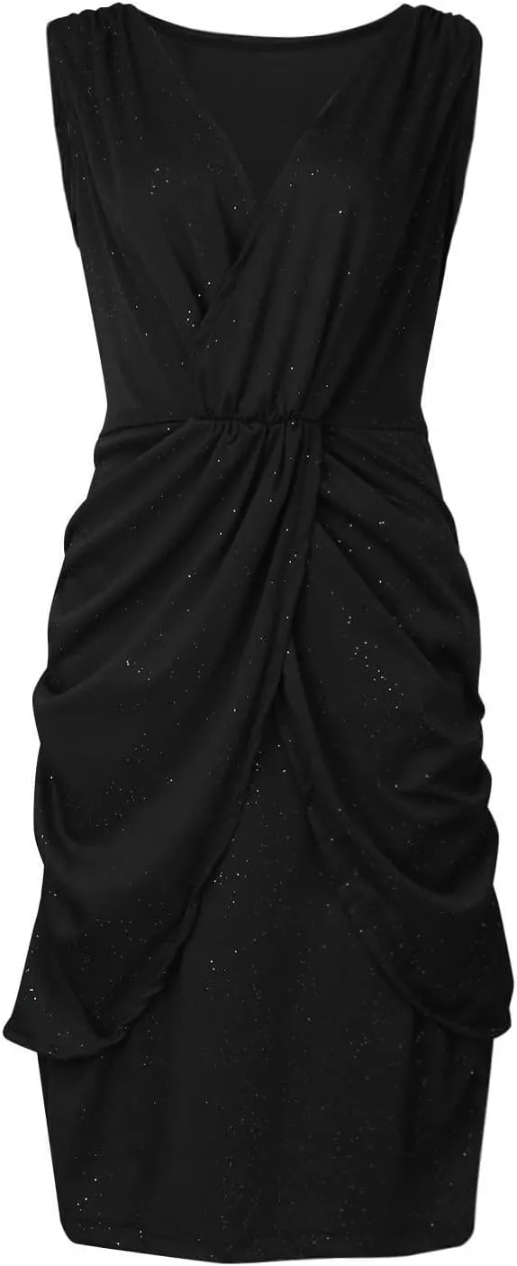 Vestidos para Mujer Fiesta Moda Cuello Redondo Vestido de Malla Vestido de Encaje de Manga Larga