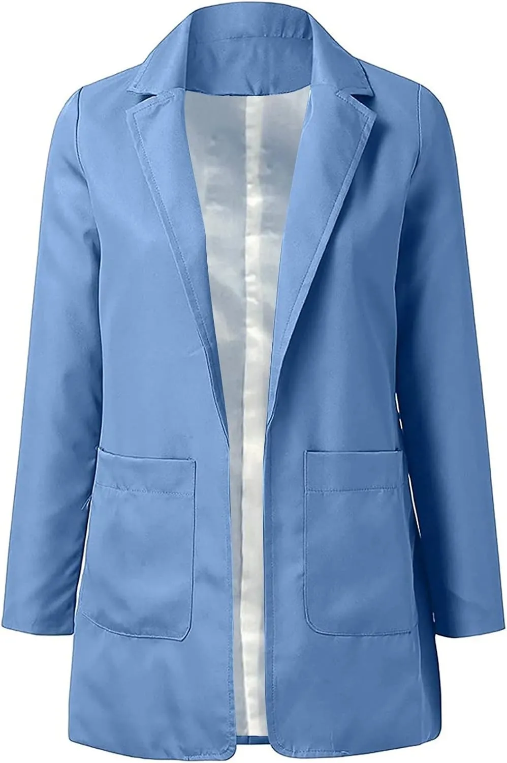 Womens Blazers 2024 Fall Bussiness,Casual Long Sleeve Button Open Front Suit Jackets, Work Clothes with Pockets