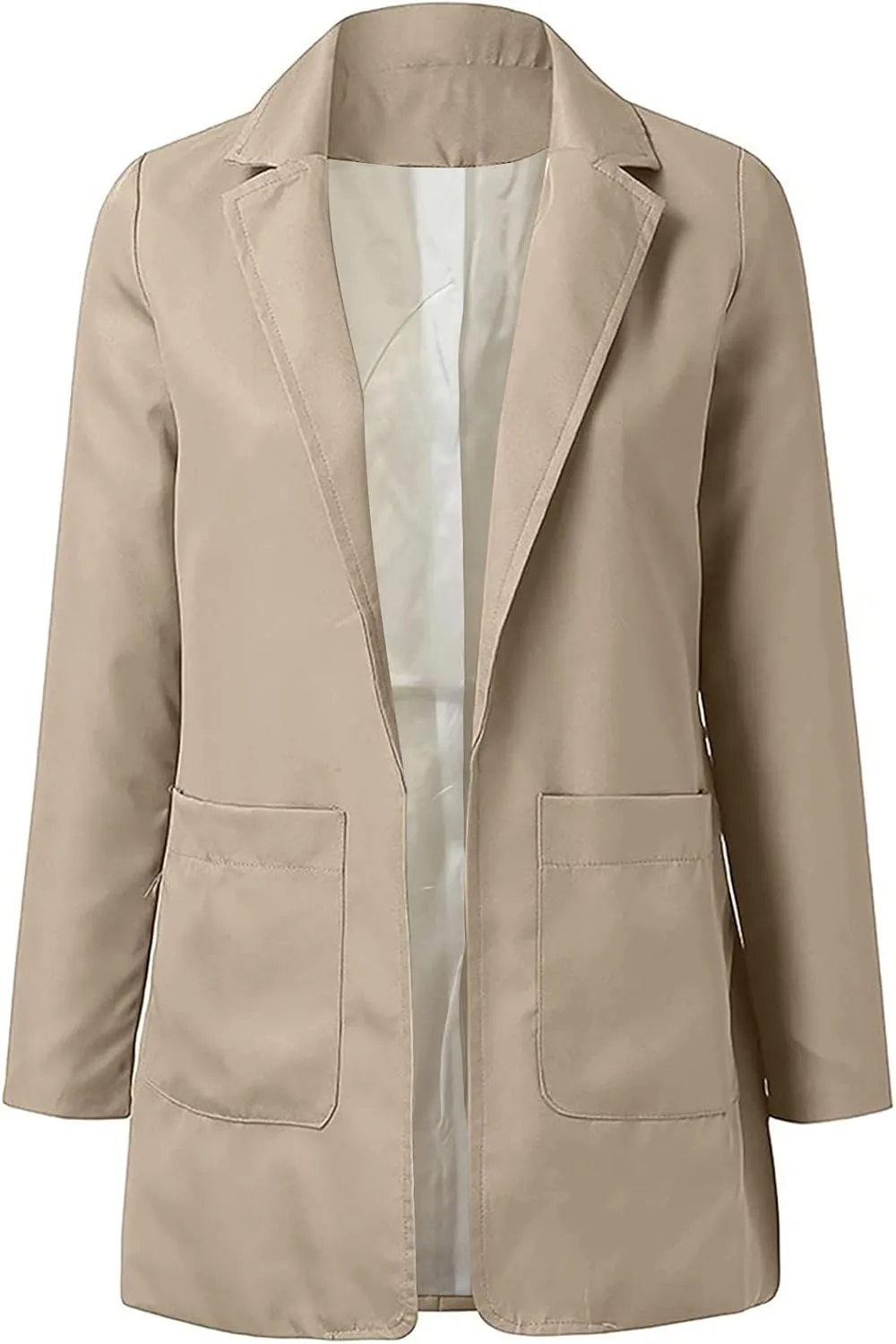 Womens Blazers 2024 Fall Bussiness,Casual Long Sleeve Button Open Front Suit Jackets, Work Clothes with Pockets