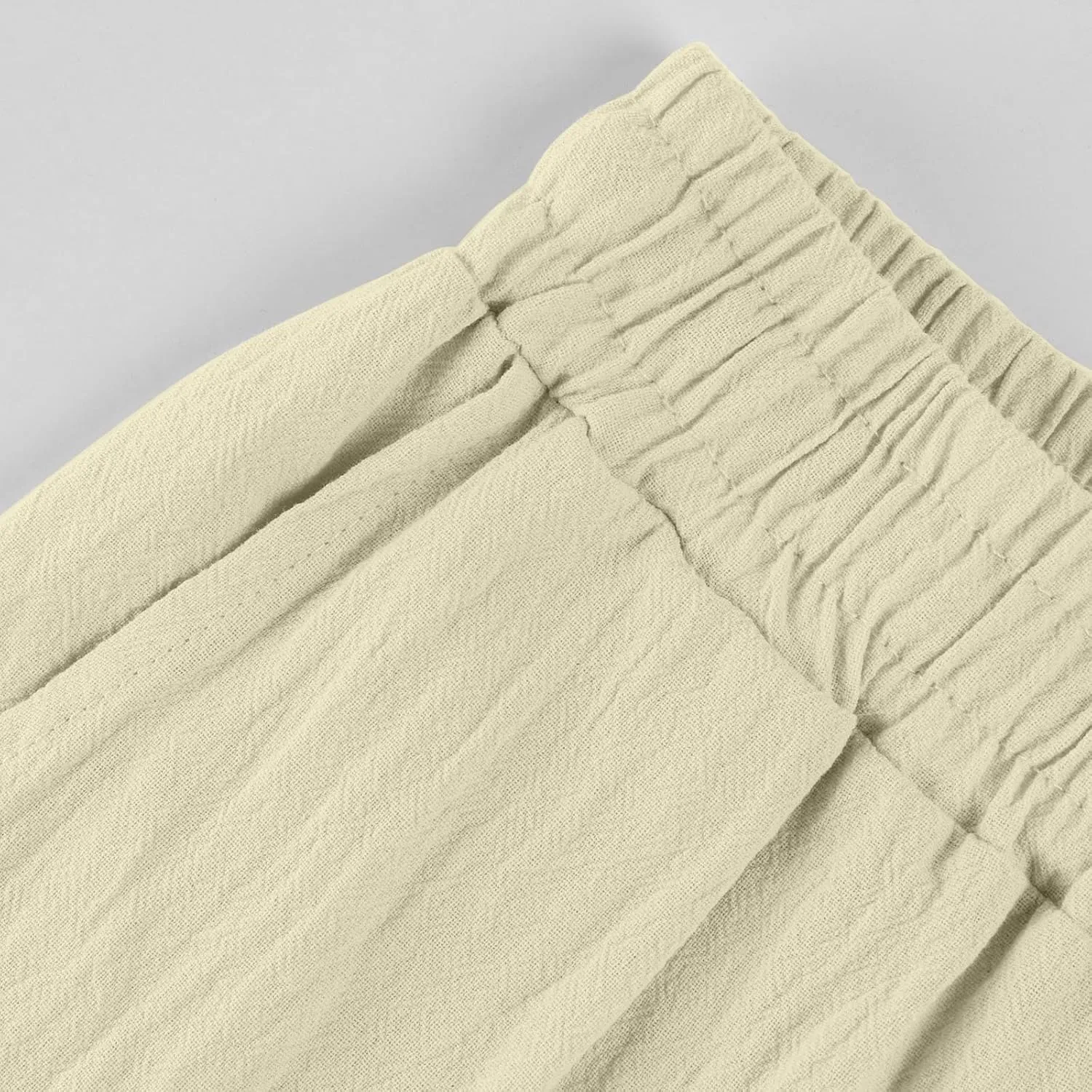 Womens Cotton Linen Cropped Pants 2025 Summer Lounge High Waisted Stretch Capris Drawstring Trousers with Pocket