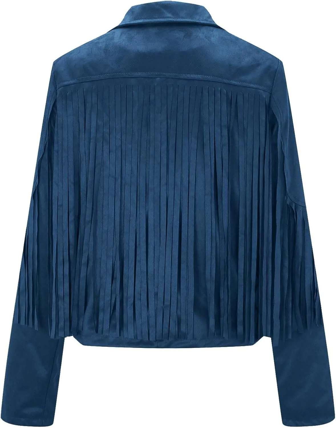 Women's Fringe Jacket Faux Suede Leather Jackets Fashion Tassel Moto Biker Cropped Coats Cardigan 70s Hippie Clothes